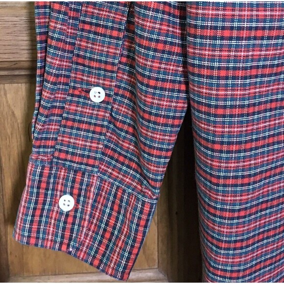 Ralph Lauren Lowell Sport Long Sleeve Button Up Mens Medium Polo Shirt Red Plaid - Picture 6 of 10